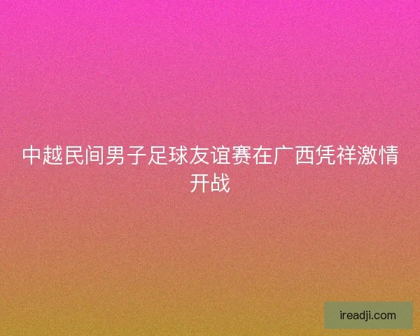 中越民间男子足球友谊赛在广西凭祥激情开战
